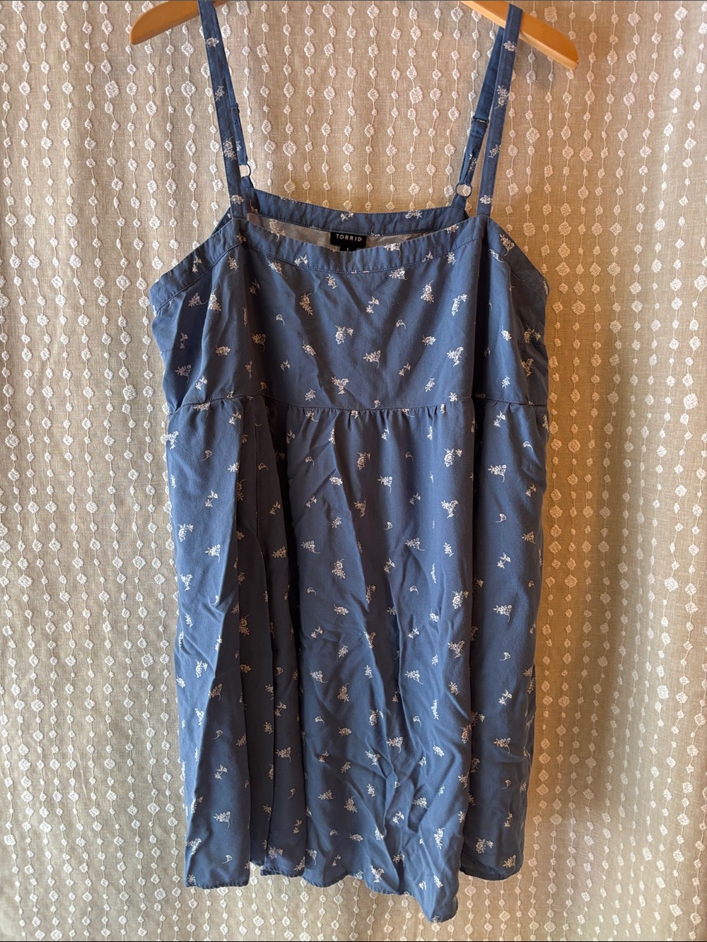 torrid Dusty Blue Floral Spaghetti Strap Dress